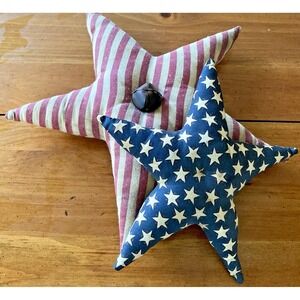 Set 2 Handstitched Stars Stripes Bowl Fillers Primitive Folk Farmhouse Cottage